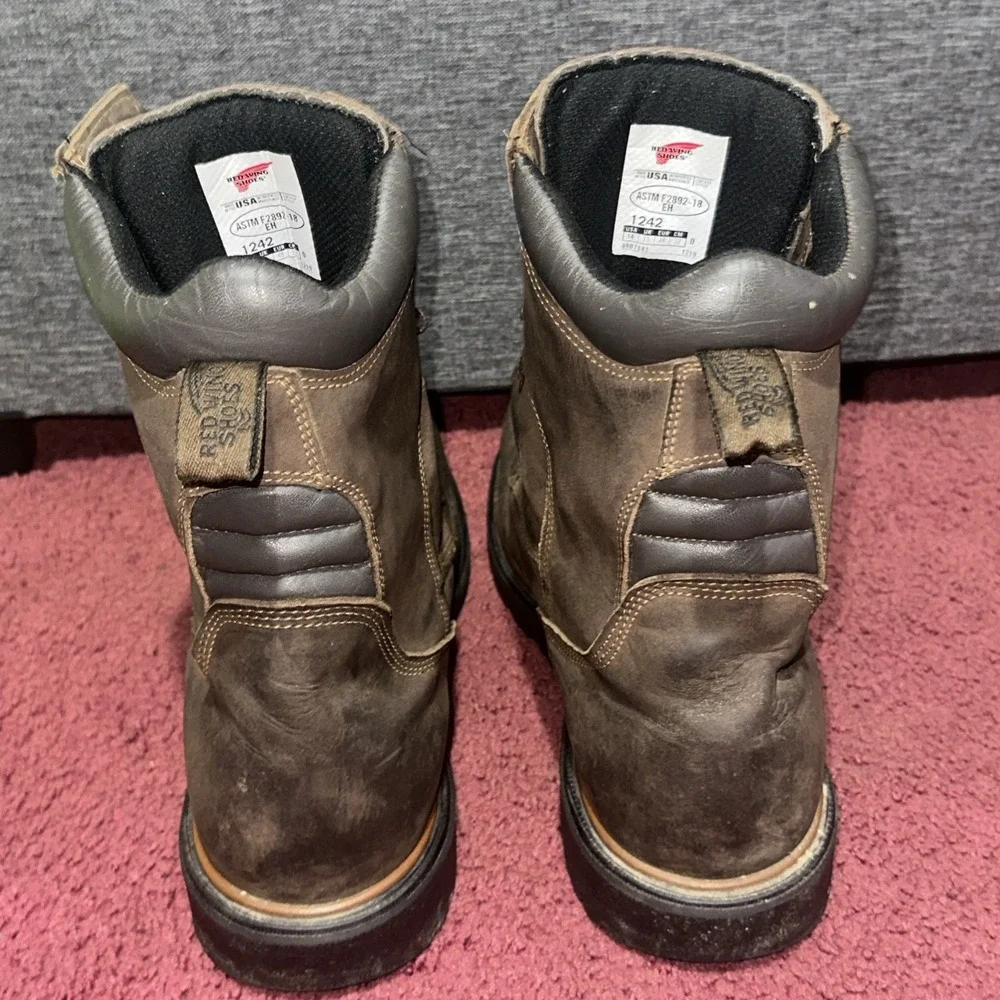 Red Wing Shoes Boots ASTM F2892-18 EH 1242 Size 14 D Leather Made In USA